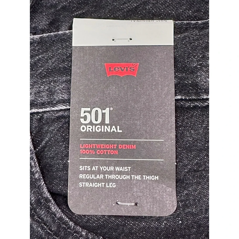Levis 501 Original Mens Jeans 29x30 Faded Black Lightweight Denim 00501-3642 NEW